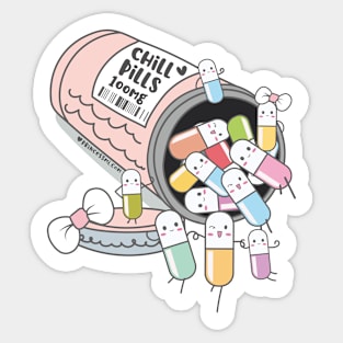 chill pills cute pills cartoon Sticker